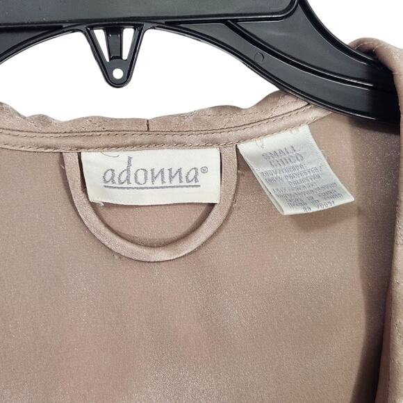 VTG ADONNA ROBE WOMEN SM HOUSE COAT QUILTED CROCHET GRANNYCORE GOLD WEDDING - Picture 3 of 7